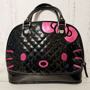 Hello Kitty Loungefly x Sanrio Black and Pink Quilted Dome Handbag Purse